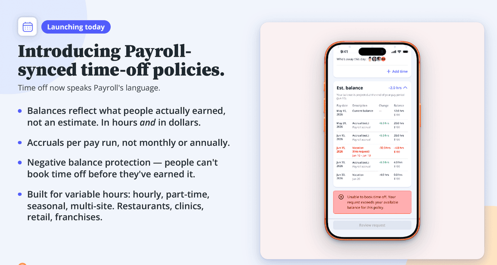 Rise People Payroll Synced Time Off Policies