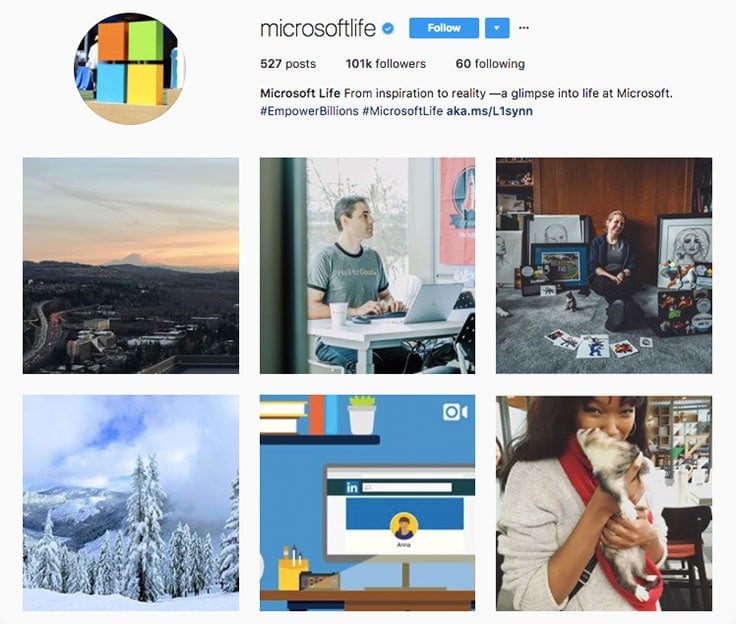 microsoft-employer-branding-instagram-profile