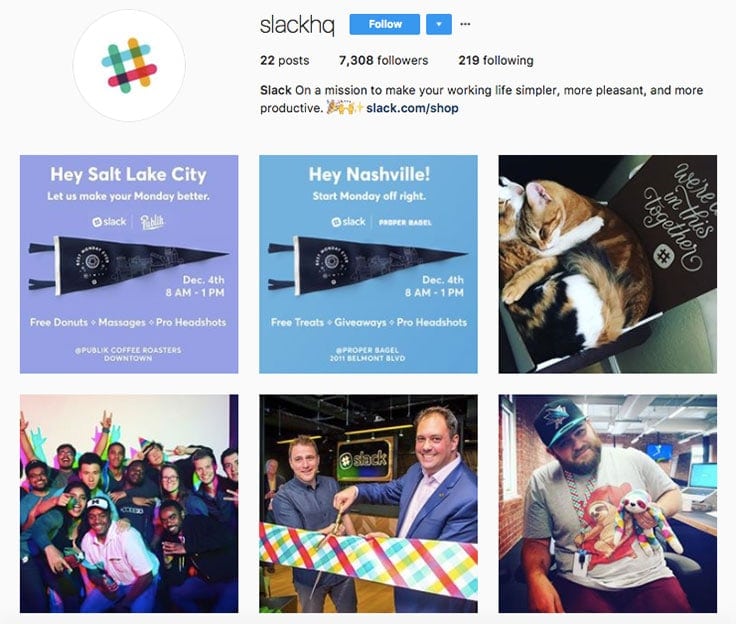 slack instagram branding